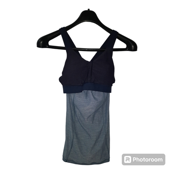 Lululemon Womens Racerback Tank Top Athletic BLUE Size 2 Built in Bra - Picture 6 of 6